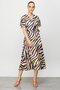 Modailgi Flounced Sleeve Midi Dress Orange