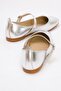 Women's Belted Stoned Blunt Toe Ballerinas Silver - 4
