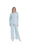 U.S. Polo Assn. Women's Blue Melange Round Neck Pajama Set - 2