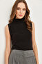 Women's Black Stand Collar Soft Touch Flexible Blouse Blz- 19002766 - 5