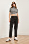 Women's Black Waist Detailed Pleated Polyviscose Carrot Trousers Pnt- 19000293 - 4