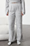 Gri Kapüşonlu ve Nakışlı Wellsoft Kışlık Örme Pijama Takımı THMAW25PT00143 - 6