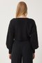 Women's Black Jewelled Bow Tie Crop Knitwear Cardigan Ki̇00110 - 5