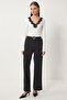 Women's Ecru V-Neck Lace Knitted Snap Body Cv00037 - 3