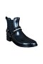 أحذية المطر النسائية ذات الحزام الأسود - الفضي - 2