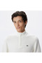 Men's Regular Fit Long Sleeve Stand Collar Patterned Ecru Knitwear - 5