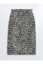 Alita City Lcw Vision Beige Denim Leopard Midi Women's Jean Skirt with a Difference - 6