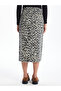 Alita City Lcw Vision Beige Denim Leopard Midi Women's Jean Skirt with a Difference - 4