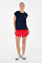 Women's Navy Blue Crew Neck T-Shirt 50281947-Vr033 - 4