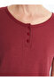 Two Mt Shop Quality Lcw Dream Burgundy Plain Short Sleeve Women's Pajama Set - 3