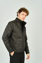 Men's Stand Collar Zippered Pocket Detailed Quilted Coat 4355 Khaki - 2