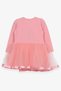 Girl's Long Sleeve Dress with Cat Embroidery and Sequins 1.5-5 Years, Salmon - 2