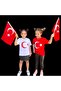 Red-White Unisex Children's T-shirt with Turkish Flag (5-16 years) - 2