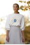 Eye Printed White Oversize Sweatshirt