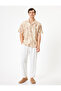Turn-Down Collar Short Sleeve Patterned Shirt - 2