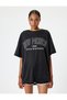 Oversize Sports T-Shirt Crew Neck Slogan Printed Short Sleeve Interlock - 3