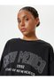 Oversize Sports T-Shirt Crew Neck Slogan Printed Short Sleeve Interlock - 2