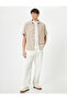 4sam60003hk 054 Beige Men's Woven Short Sleeve Shirt - 2