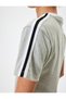 Short Sleeve T-Shirt Textured Crew Neck Slim Fit Stripe Detailed Cotton Blend - 5