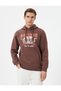College Hoodie Printed with Kangaroo Pocket Detail - 3