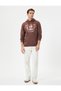 College Hoodie Printed with Kangaroo Pocket Detail - 2
