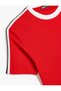 Short Sleeve T-Shirt Textured Crew Neck Slim Fit Stripe Detailed Cotton Blend - 3