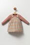 Striped Soft Textured Long Sleeve 2 Pieces Set Baby Girl Dress