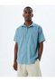 Linen Blend Shirt Basic Short Sleeve - 3