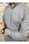 Stamp Winter Long-Sleeved Slim Fit Shirt Without Pockets - 3