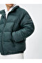 Puffer Jacket Stand Collar Zipper Label Printed Pocket Detailed - 5