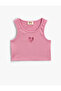Crop Top with Window Detail Sleeveless Cotton Ribbed