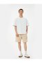 Bermuda Shorts with Lace-Up Waist and Label Printed Pockets