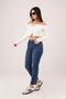 Zippered Open Shoulder White Cardigan Blouse - 5
