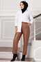 Elastic Waist Leather Trousers Tan - 5