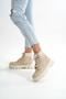 Lmç-2045 Beige Suede Lace-Up Thick Sole Women's Daily Boots - 2