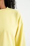 Lemon Color Oversize Crop Tracksuit Set - Off Shoulder, Round Neck - 02108 - 5