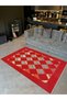 South Collection Red Themed Geometric Quadrilateral Patterned Modern Decorative Carpet 28 - 2