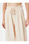 Viscose Wide-Legged Trousers with Pockets, Elastic Waist, and Pleated Detail - 5