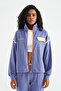 Neon Detailed Oversize Women's Tracksuit Set - Stand Collar, Zippered - 02256 - 4