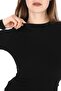 Stretch Fabric Cotton Crop T-Shirt - Slim Fit - Black - 4