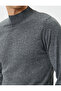 Half Turtleneck Sweater Slim Fit Gray - 5