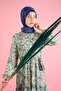 New Collection Lined Chiffon Wildflower Model Blue - 3