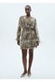 Flounces Print Short Dress - 6