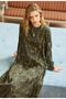 Khaki Zippered Jacquard Cupro Dress 36802 Khaki