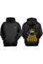 Unisex Smile World Design Front Back Printed Regular Fit Black Sweatshirt