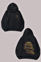 Unisex Social Club Design Front and Back Printed Regular Fit Black Sweatshirt