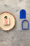 Framed Blue Pregnant Woman Dough Sculpture, Cookie Mold, Ceramic, Polymer Clay, 6X8 cm - 5