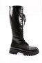 Women's Lace-Up Long Boots Black Patent Leather - 3262103