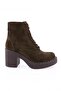 Genuine Leather Women's Boots - Khaki Suede 9171882
