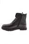 2509-1 Men's Lace-Up Zippered Sneakers Boots Black Genuine Leather - 3